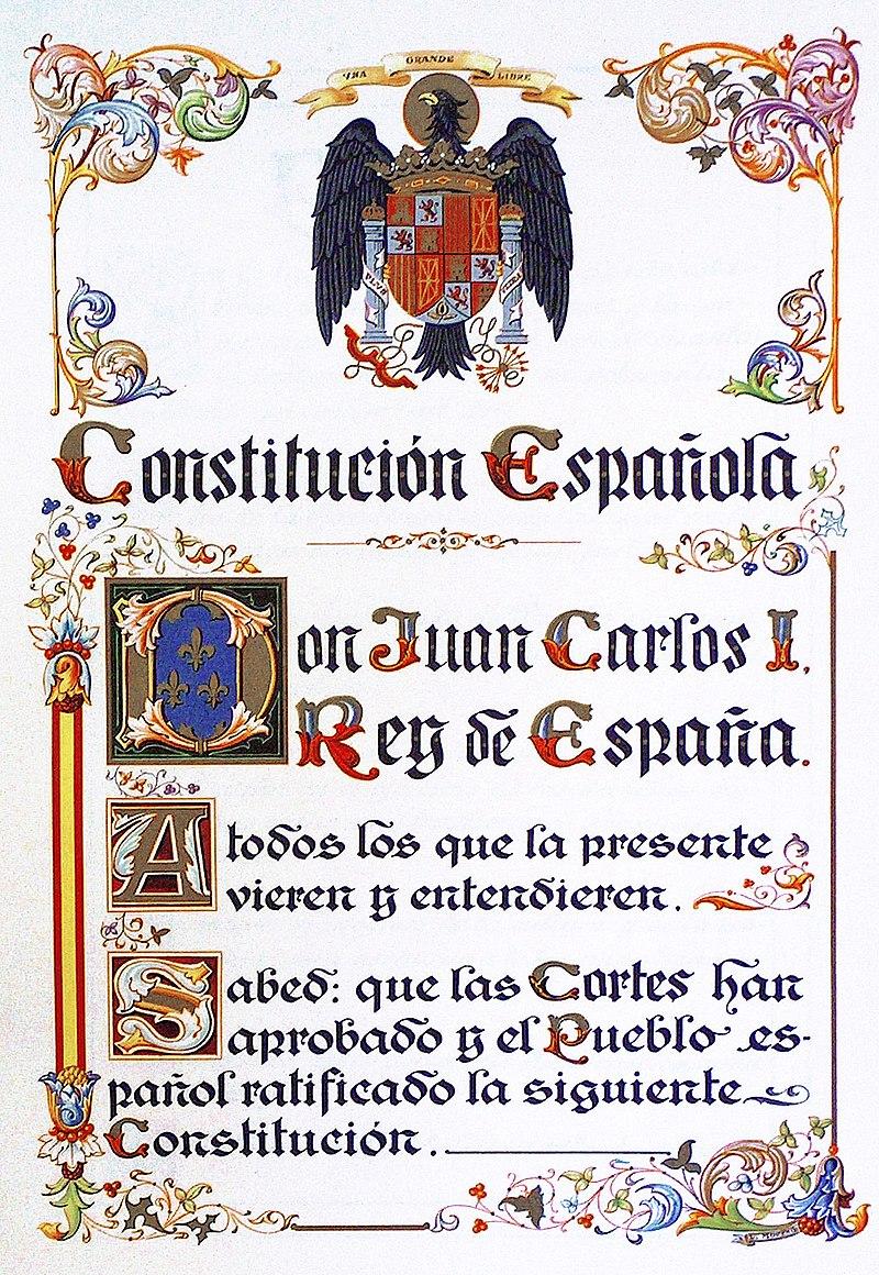 Constitucíon española, 1978. Constitucíon española, 1978.