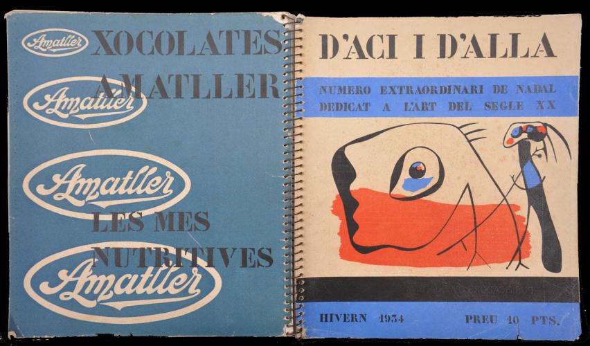 D'ací i d´allà , Magazine front and back cover of special winter edition. Front cover image by Joan Miró. Barcelona, 1934 D'ací i d´allà , Magazine front and back cover of special winter edition. Front cover image by Joan Miró. Barcelona, 1934