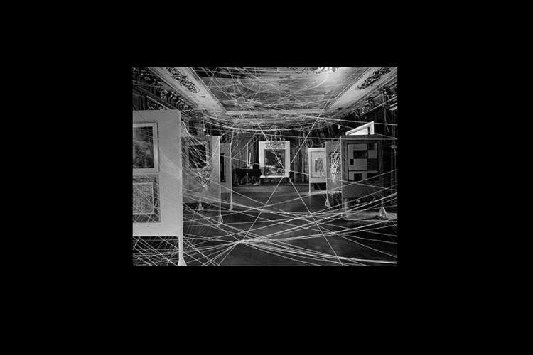 Exhibition view. Mile of String of Marcel Duchamp for the exhibition First Papers of Surrealism organized by André Breton in New York, 1942 Exhibition view. Mile of String of Marcel Duchamp for the exhibition First Papers of Surrealism organized by André Breton in New York, 1942