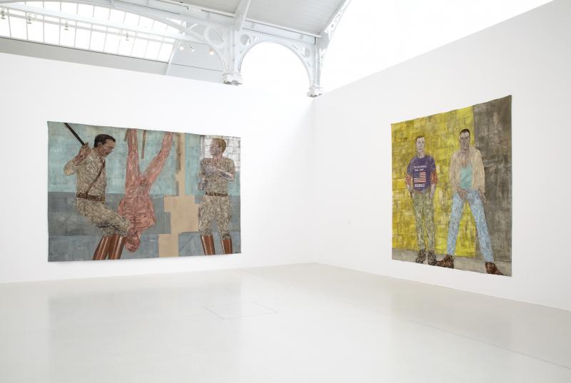 Vista de sala de la exposición.  Leon Golub, 2011