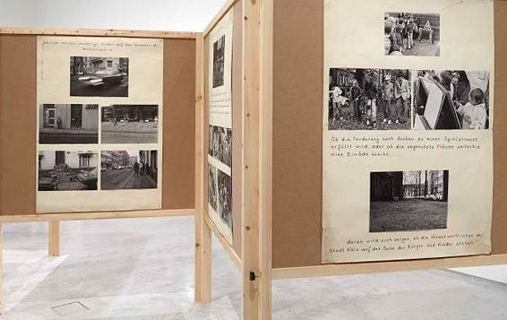 Vista de sala de la exposición Aún no. Sobre la reinvención del documental y la crítica de la modernidad, 2015 Vista de sala de la exposición Aún no. Sobre la reinvención del documental y la crítica de la modernidad, 2015