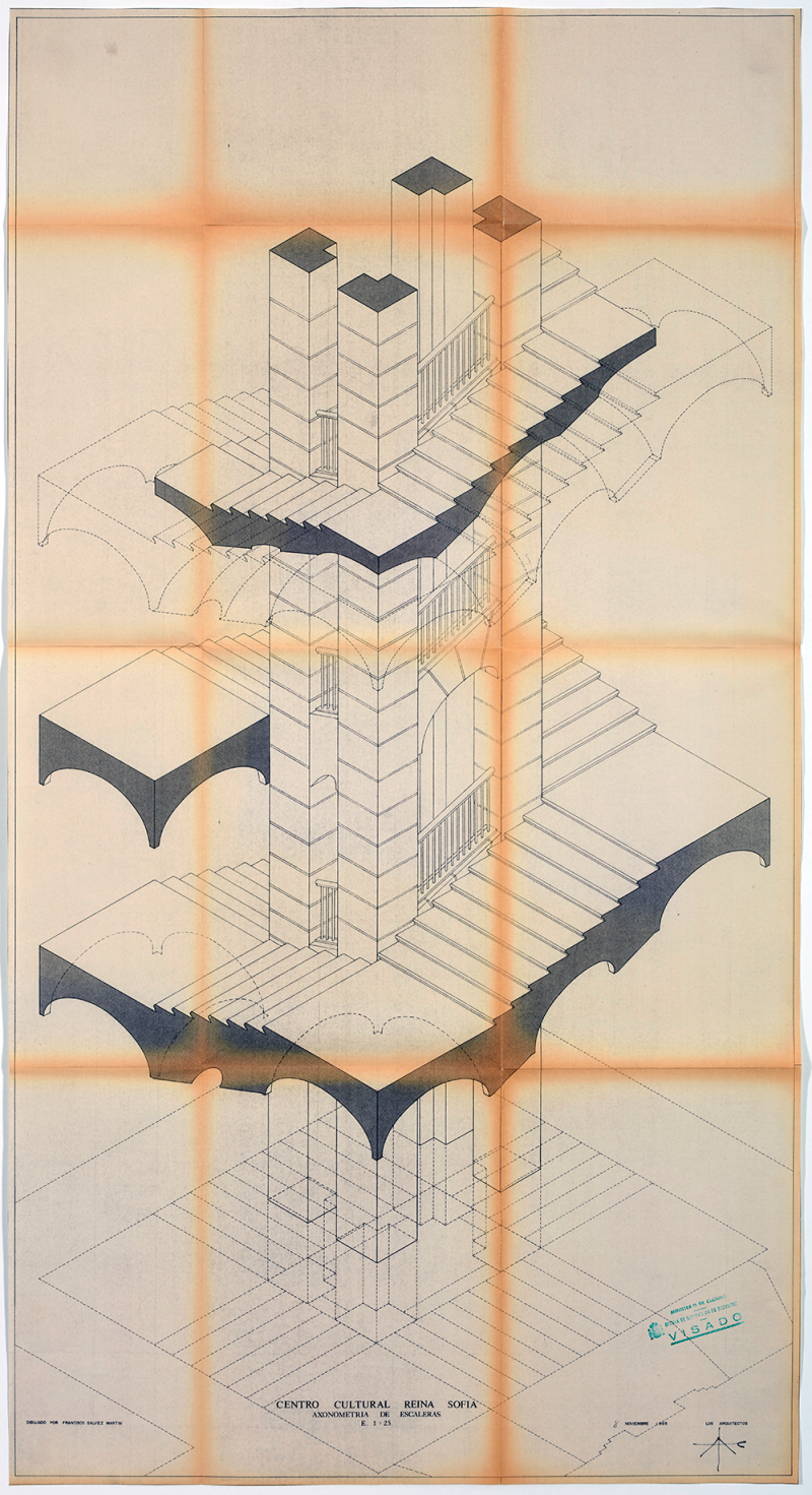 Antonio Fernández Alba, Proyecto original de restauración y consolidación de las escaleras del edificio de Sabatini. Centro Cultural Reina Sofía (CARS), 1986-87 Antonio Fernández Alba, Proyecto original de restauración y consolidación de las escaleras del edificio de Sabatini. Centro Cultural Reina Sofía (CARS), 1986-87