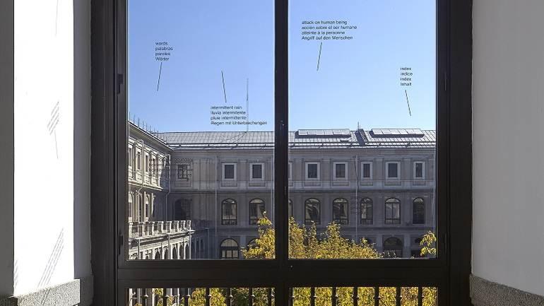 Vista de sala de la exposición Ignasi Aballí. sin principio / sin final, 2015 Vista de sala de la exposición Ignasi Aballí. sin principio / sin final, 2015