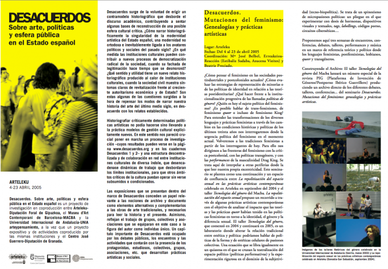 Desacuerdos 2005. Archivo Arteleku Desacuerdos 2005. Archivo Arteleku