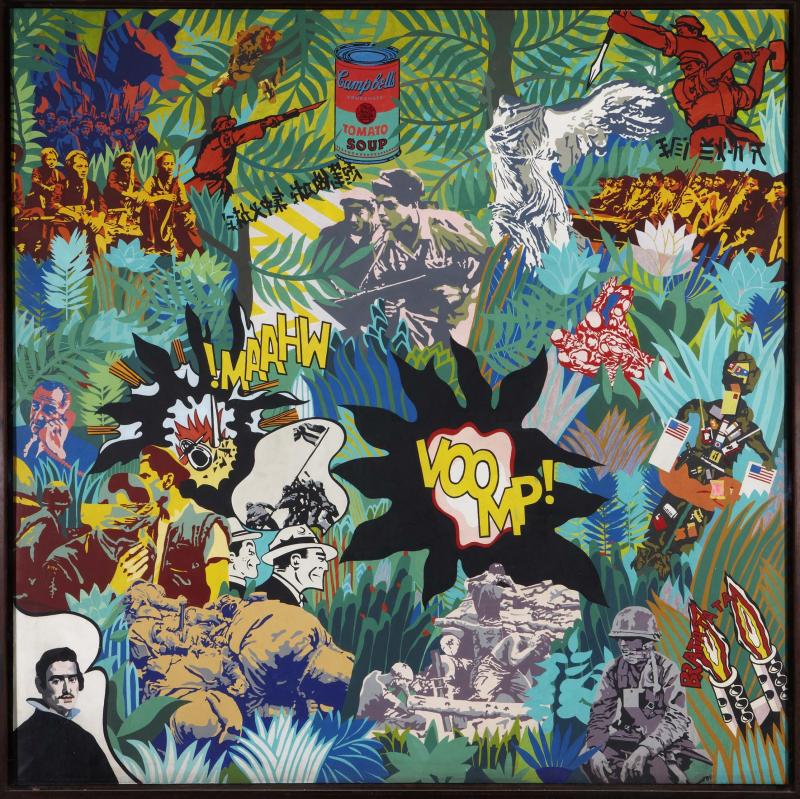 Equipo Crónica. El realismo socialista y el Pop Art en el campo de batalla, 1969. Pintura, Colección Museo Nacional Centro de Arte Reina Sofía. Depósito temporal de Manuel Valdés, 2010 © Equipo Crónica (Manolo Valdés) VEGAP, Madrid, 2016 Equipo Crónica. El realismo socialista y el Pop Art en el campo de batalla, 1969