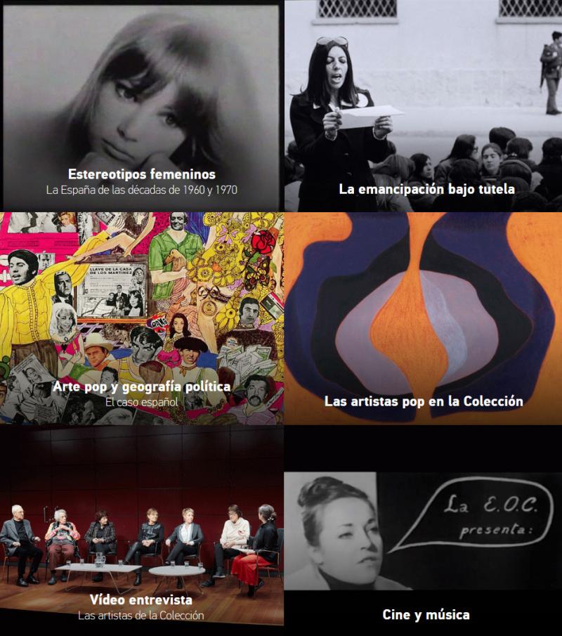Captura del microsite Fuera del canon. Las artistas pop en la Colección Captura del microsite Fuera del canon. Las artistas pop en la Colección