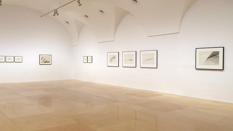 Vista de sala de la exposición Nasreen Mohamedi. La espera forma parte de una vida intensa, 2015