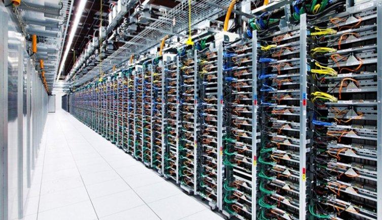 A Google server farm used to store Big Data. Photograph, 2016