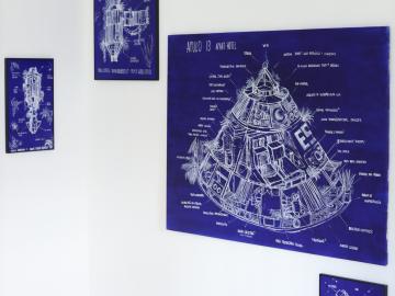 Simón Vega, Third World Space Modules Blueprints (Proyectos de módulos espaciales para el tercer mundo), 2015/2018, depósito indefinido de la Fundación Museo Reina Sofía, 2020 (Donación de Mario Cáder-Frech). © Simón Vega, Maia Contemporany, Madrid, 2022