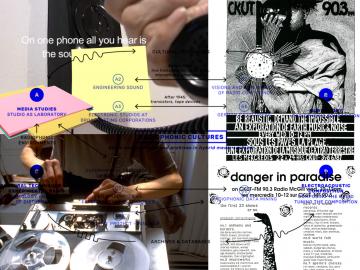 Agnès Pe, collage made from images of projects by Christof Migone, 2023